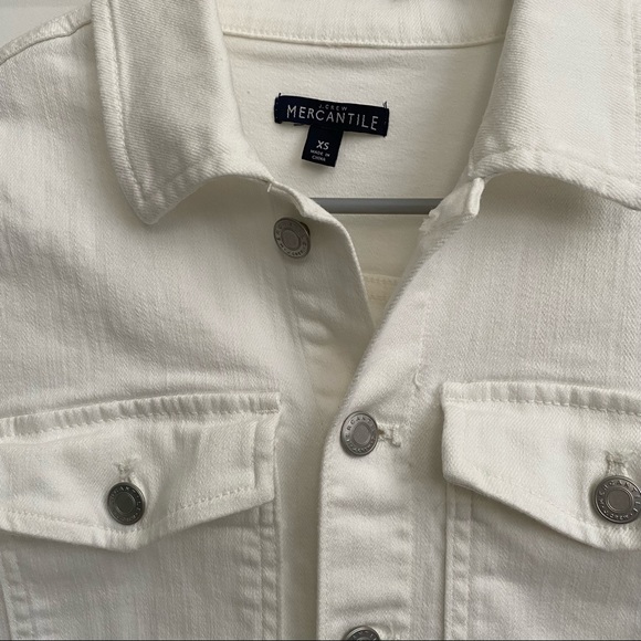J Crew White Denim Jacket || XS - Picture 2 of 3
